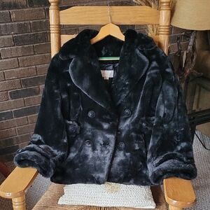 Monroe & Main vintage faux fur coat, black, size M